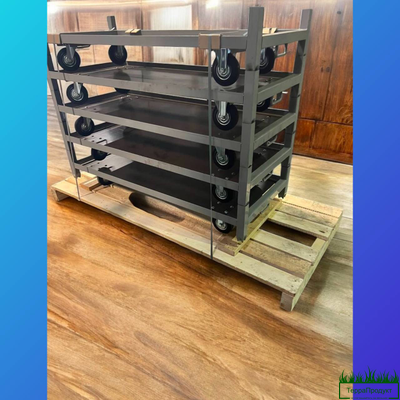 Евро тролль - тележка для цветов (НОВАЯ) в комплекте 3 полки- влагостойкая фанера 6мм.