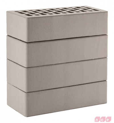 Облицовочный керамический кирпич ЛСР М150, 250х120х65 мм, серый Гладкий