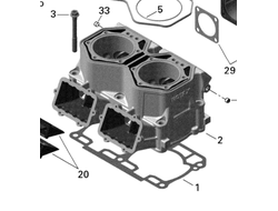 Блок Цилиндров оригинальный BRP 420413046/420413042/420623249 для BRP LYNX/Ski-Doo