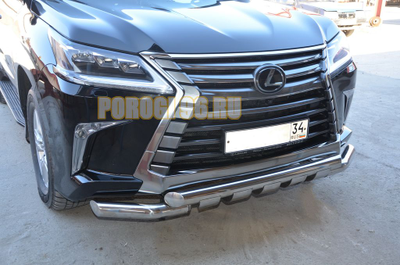 Защита переднего бампера (G) d76 для Lexus LX 450 (2016-...)