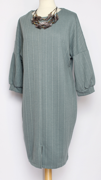 ПЛАТЬЕ  "Рубчик" морская волна р.56