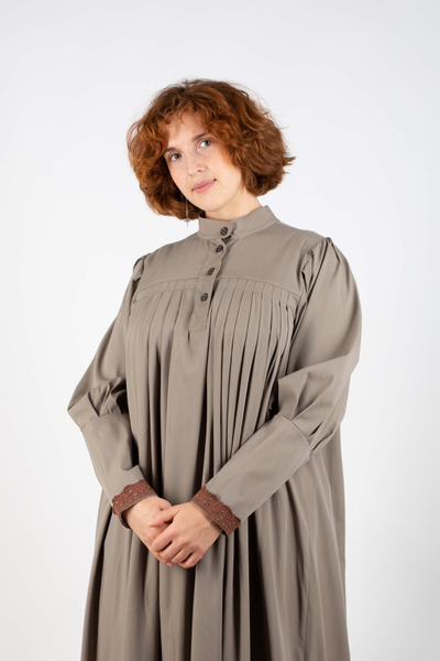 Платье «Поморское» Оливковое - шерсть смесовая