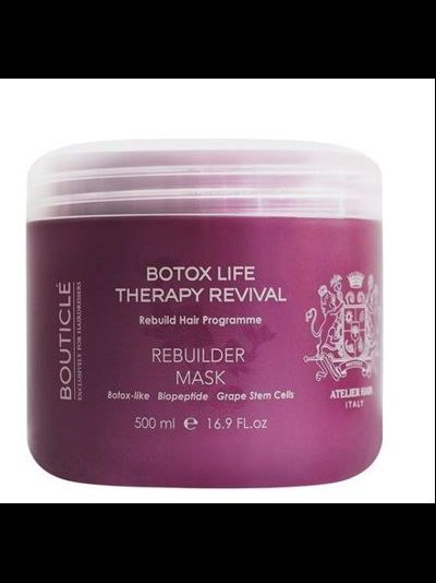 BOUTICLE ATELIER HAIR BOTOX LIFE THERAPY REVIVAL Ботокс восстанавливающая маска для химически поврежденных волос, 500 мл