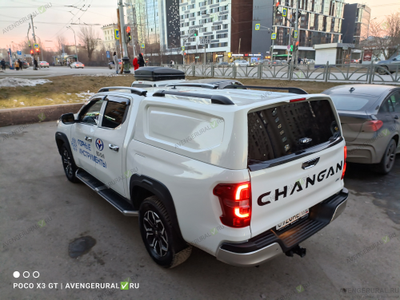 Кунг Sk3 на Changan Hunter Plus. Заводская покраска в белый цвет. Заднее стекло, ручка люкс, релинги