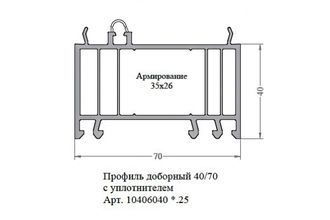 Расширитель рамы 40 мм для профиля 70 мм. Цена за 1 м.