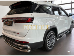 Пороги труба с проступью Папа Тюнинг d76 для JETOUR X90 Plus 2022-