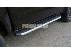 Пороги алюминиевые с пластиковой накладкой 1920 мм ТСС для JAC T9 2023-