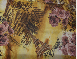 Ткань подкладочная рисунок Париж