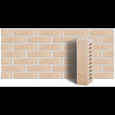 Клинкер фасадный белый &quot;Неаполь&quot; с рельефной поверхностью Тростник