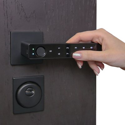Умная электронная дверная ручка Smart lock R10 Черная