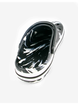 CROCS BAYABAND WHITE BLACK PRINTED БЕЛЫЕ