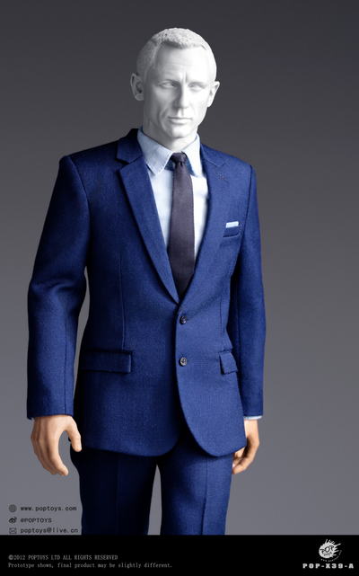 Классический мужской костюм (синий) - 1/6 The British Agent Suit (X-39A) - POPTOYS