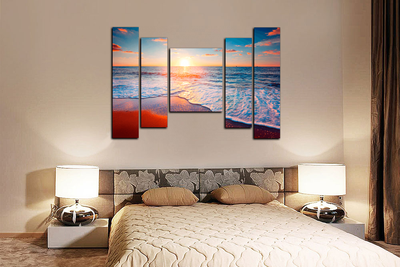 Модульная картина "Волны закат спокойствие"