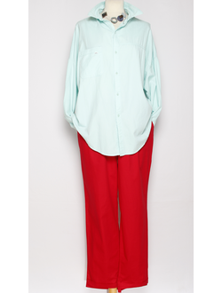 Брюки "НИЗ АСИММЕТРИЯ" красные (003)р.46,56