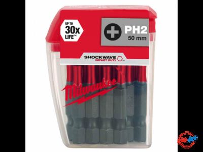 Биты Milwaukee Shockwave Impact Duty PH2 x 50 мм 4932430855