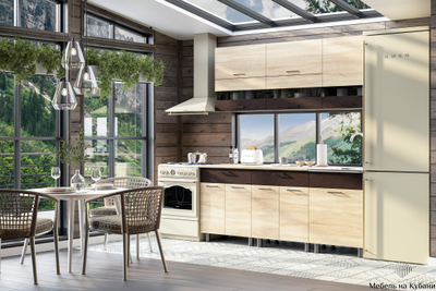 Мари 2,0 м кухонный гарнитур Сонома/Венге