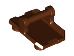 Plate, Modified 2 x 3 Inverted with 4 Studs and Bar Handle on Bottom Rocker Plate, Reddish Brown (30166 / 6328480)