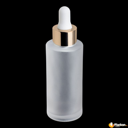 Стеклянный косметический флакон Жасмин 50 мл с серебряной юбкой