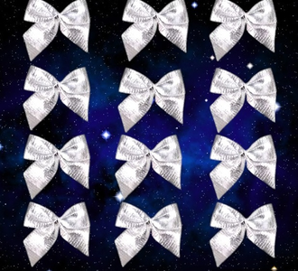 Бантик, цвет серебро, размер 5*4 см, цена за 1 шт