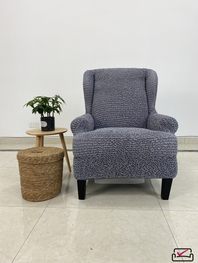 Чехол на кресло Микрофибра Грэй. Защита мягкой мебели от животных.