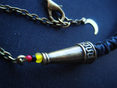 Колье в стиле лесного бохо "Лес чародеев", украшение с совой и бусинками от сглаза