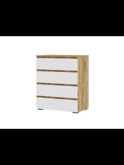 Хелен КМ 02 802 4 ящика комод Крафт золотой/Белый шагрень