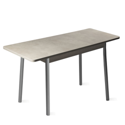 Орион 4 стол раздвижной 900/1250*600*750 бежевый камень/алюминий 2.1