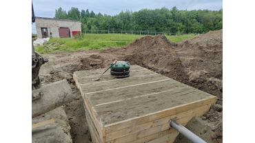 Установка накопительной емкости под стоки 8 500 литров в Архангельске.