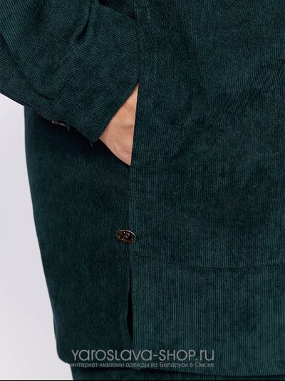 Комплект 2-х предметный, состоящий из рубашки и брюк, в цвете изумруд