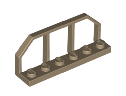 Plate, Modified 1 x 6 with Train Wagon End, Dark Tan (6583 / 6003566 / 6170699 / 6271648)