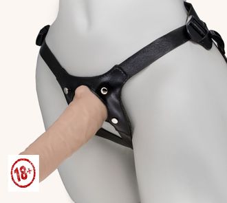 ФАЛЛОИМИТАТОР ПУСТОТЕЛЫЙ HARNESS MINI С БАНДАЖЕМ D 40 мм, L 175/150 мм, артикул 7418/2