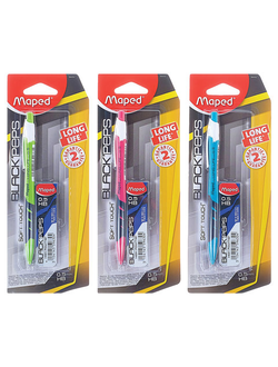 Набор MAPED (Франция) "Black Pep's": механический карандаш 0,5 мм, корпус ассорти + сменные грифели, 564052