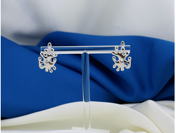 Швензы с английским замком, латунь, покрытие родий, размер 17,6*14 мм