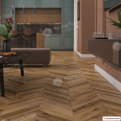 Ламинат Alpine Floor Chevron Art Дуб Килиманджаро LF109-04 34 класс толщина 12 мм с фаской 1.232 м2