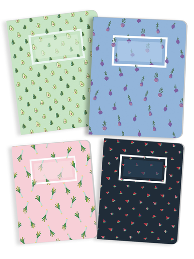 Тетради Милые Фрукты Sweet Fruit's 4 дизайна - 48 листов
