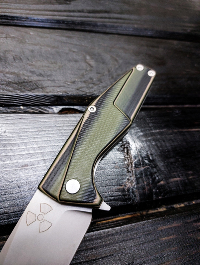 Складной нож URAN R сталь AUS 10, рукоять G10, цвет тайга