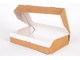 Коробка для печенья/зефира/пирогов/конфет/пончиков крафт с окном, 165*70*40мм
