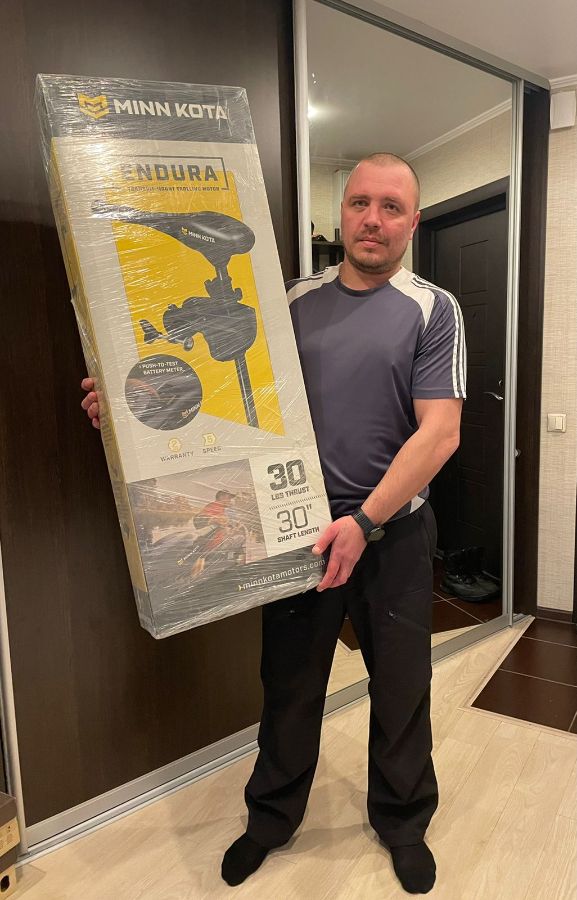 Победитель розыгрыша мотора MINN KOTA C2 30 Endura. Магазин Мне лодку!