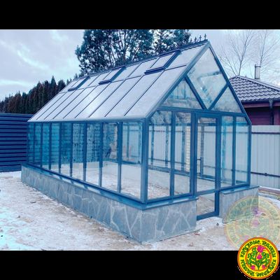 Базовая комплектация теплицы из стекла и алюминия ЧЕСТЕРФИЛД ЭТАЛОН размером 6000 х 3000 мм