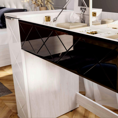 Стол туалетный Кимберли СТ-05 ясень белый, лакобель черная