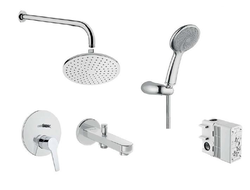 Набор встроенной душевой системы VitrA Solid-S, на 3 направления, хром, A49287EXP