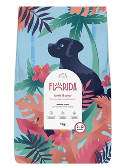 Florida сухой корм для щенков малых пород с ягнёнком и грушей 1 кг