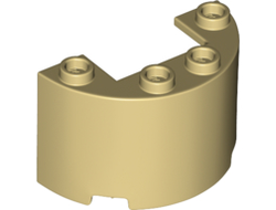 Cylinder Half 2 x 4 x 2 with 1 x 2 Cutout, Tan (24593 / 6234107 / 6249554)