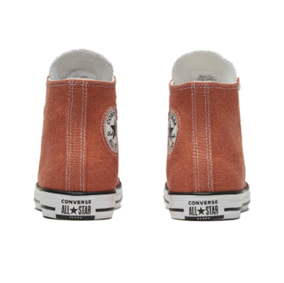 Кеды Конверс оранжевые высокие с белой вставкой 167643C фото сзади