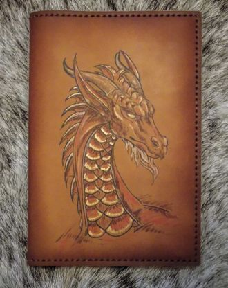 Обложка на паспорт с росписью "Дрогон" ручная работа