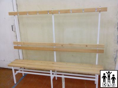 Скамья для раздевалок односторонняя с вешалкой 2,5хh1,6(0,46)х0,4м DNN