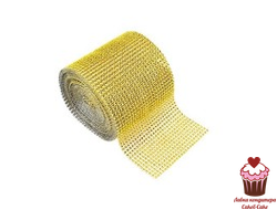 Лента стразовая золото 10см,  1 метр