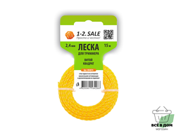 Леска для триммера ВИТОЙ КВАДРАТ 2,4мм (15м) 804874