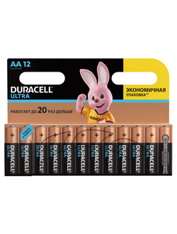 Батарейки КОМПЛЕКТ 12 шт., DURACELL Ultra Power, AA (LR06, 15А), алкалиновые, пальчиковые, блистер