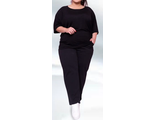 Женские брюки  с высокой посадкой  БОЛЬШОГО размера  арт. 1113-3675 (Цвет черный) Размеры 54-88